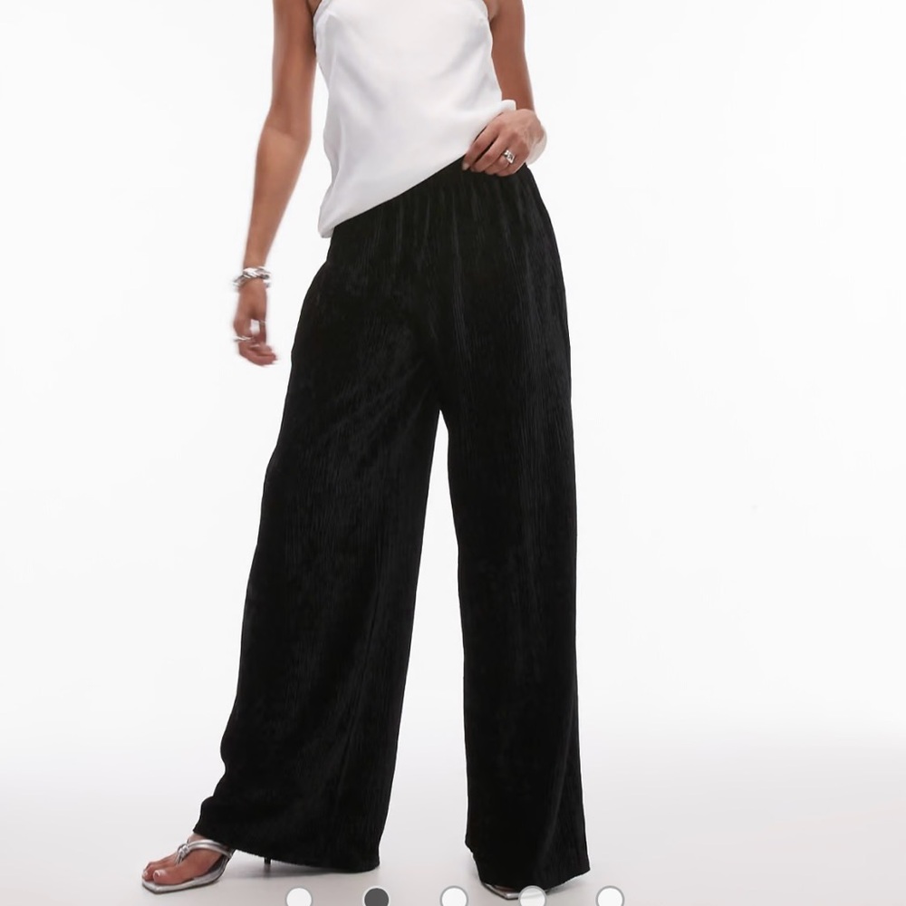 Top Shop Crushed Velvet Wide Leg Pants